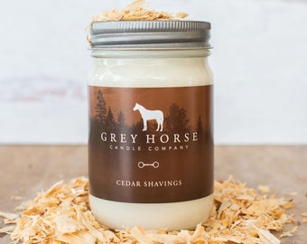 CEDAR SHAVINGS - All Natural Soy Candle || Hand Poured || Gift for Equestrians and Horse Lovers