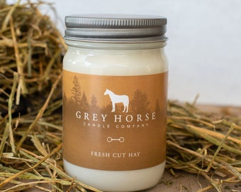 FRESH CUT HAY - All Natural Soy Candle || Hand Poured || Gift for Equestrians and Horse Lovers