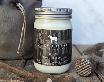 MARIDO DE CABALLO - Vela de soja totalmente natural // Vertida a mano // Regalo para jinetes y amantes de los caballos