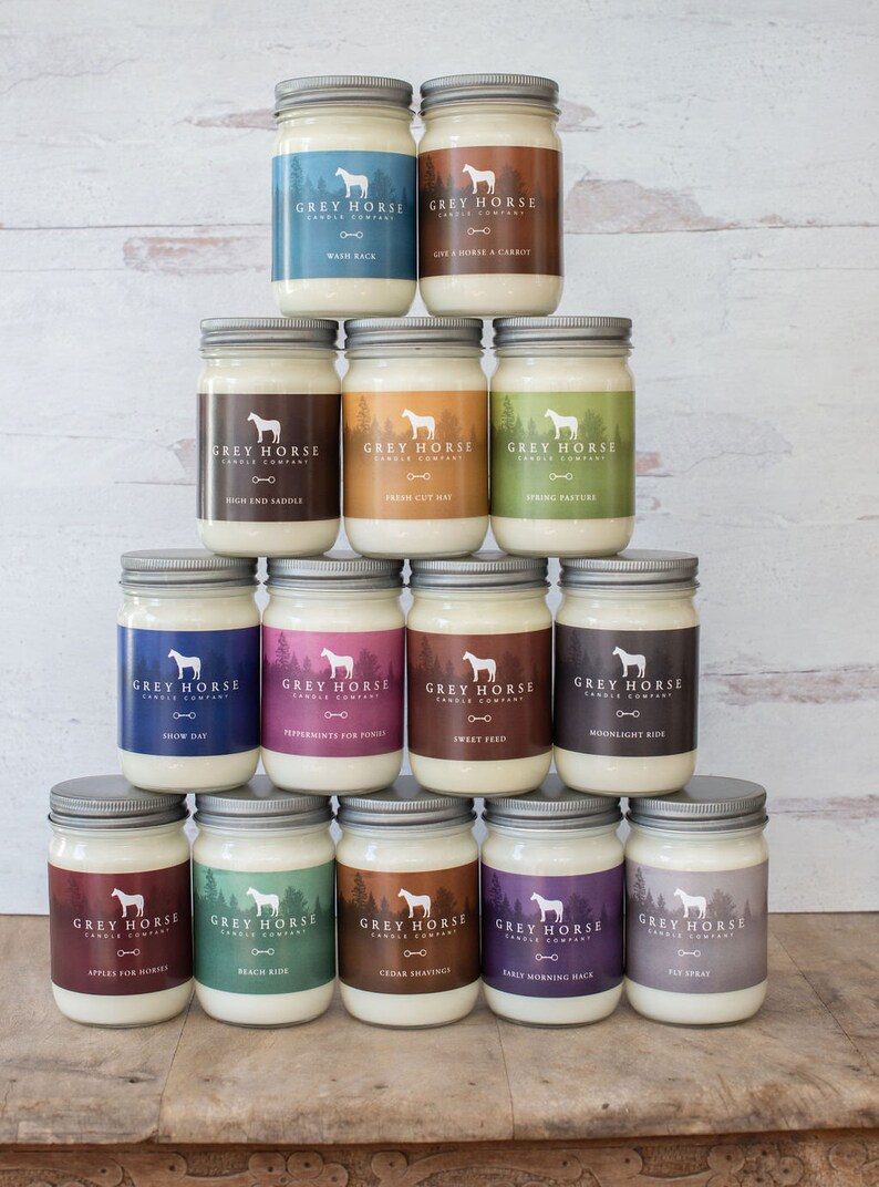 Pick 4 Grey Horse Candle Company Candles 11oz. All Natural Etsy