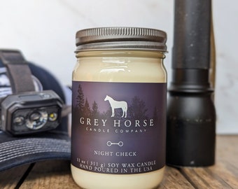 NIGHT CHECK - All Natural Soy Candle || Hand Poured || Gift for Equestrians and Horse Lovers