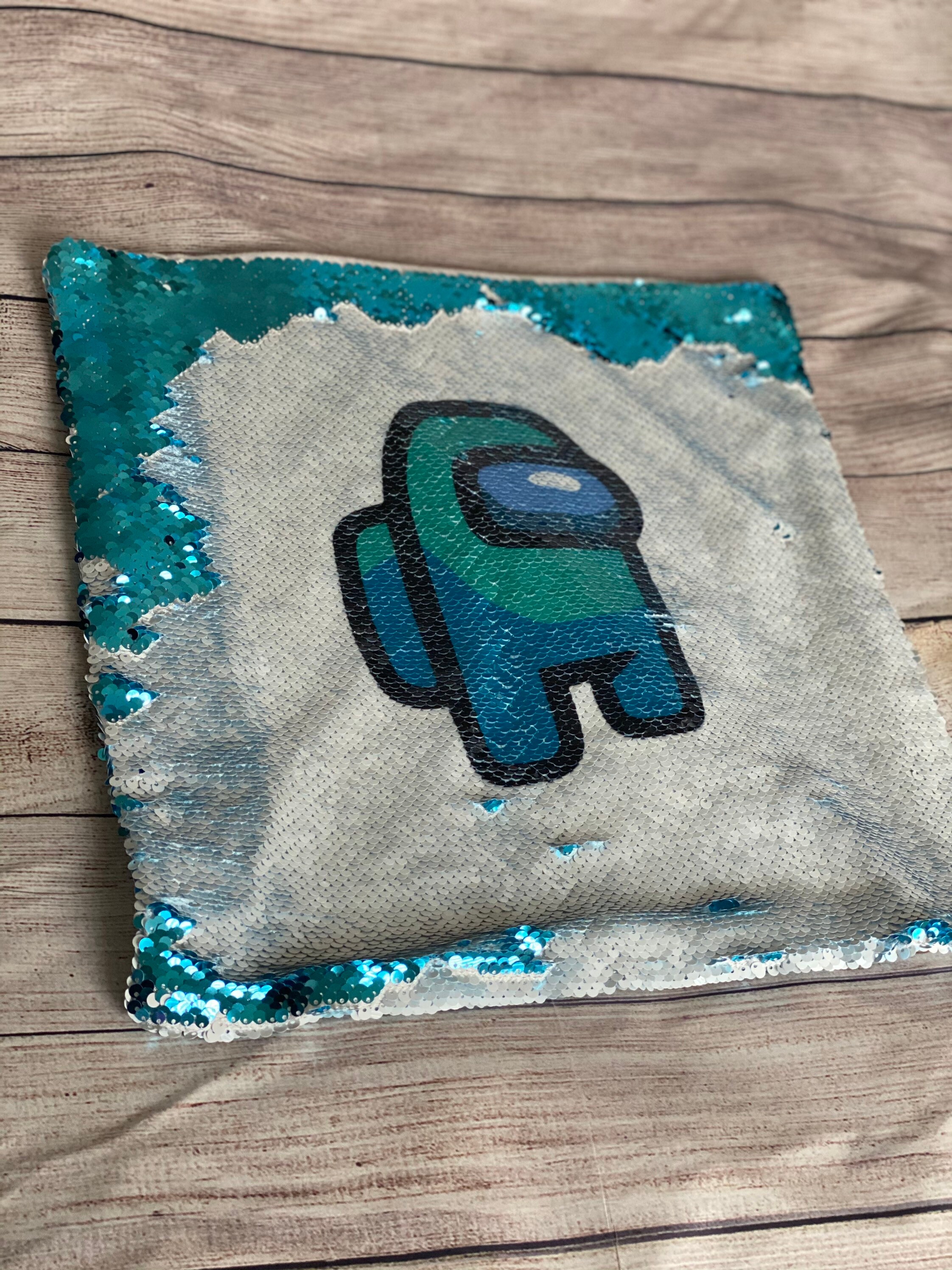 Among us among us flip sequin pillow case among us pillow Etsy