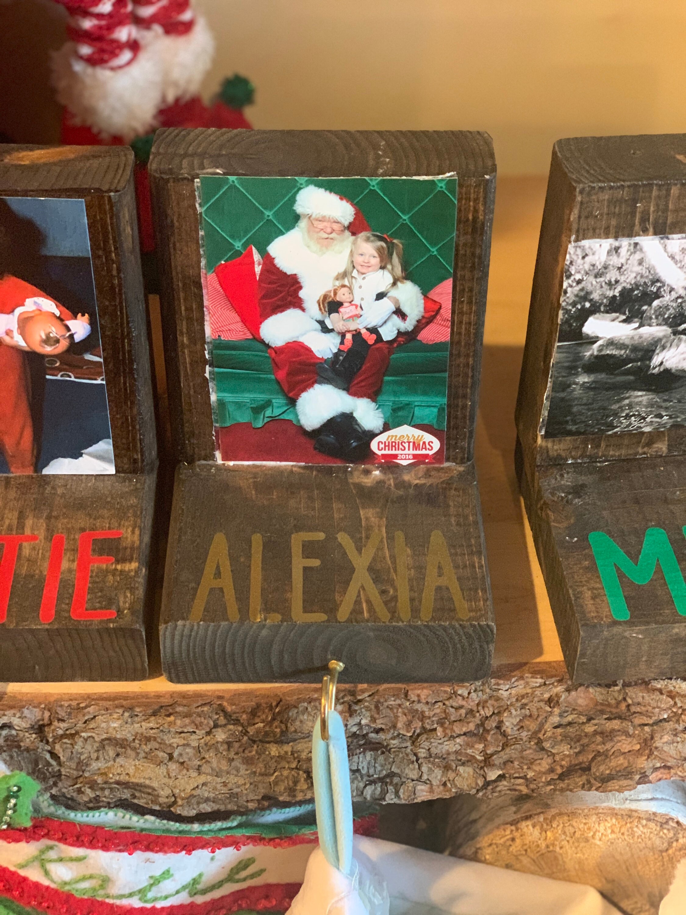 Christmas Rustic wood Mantle stocking holders personalized Etsy