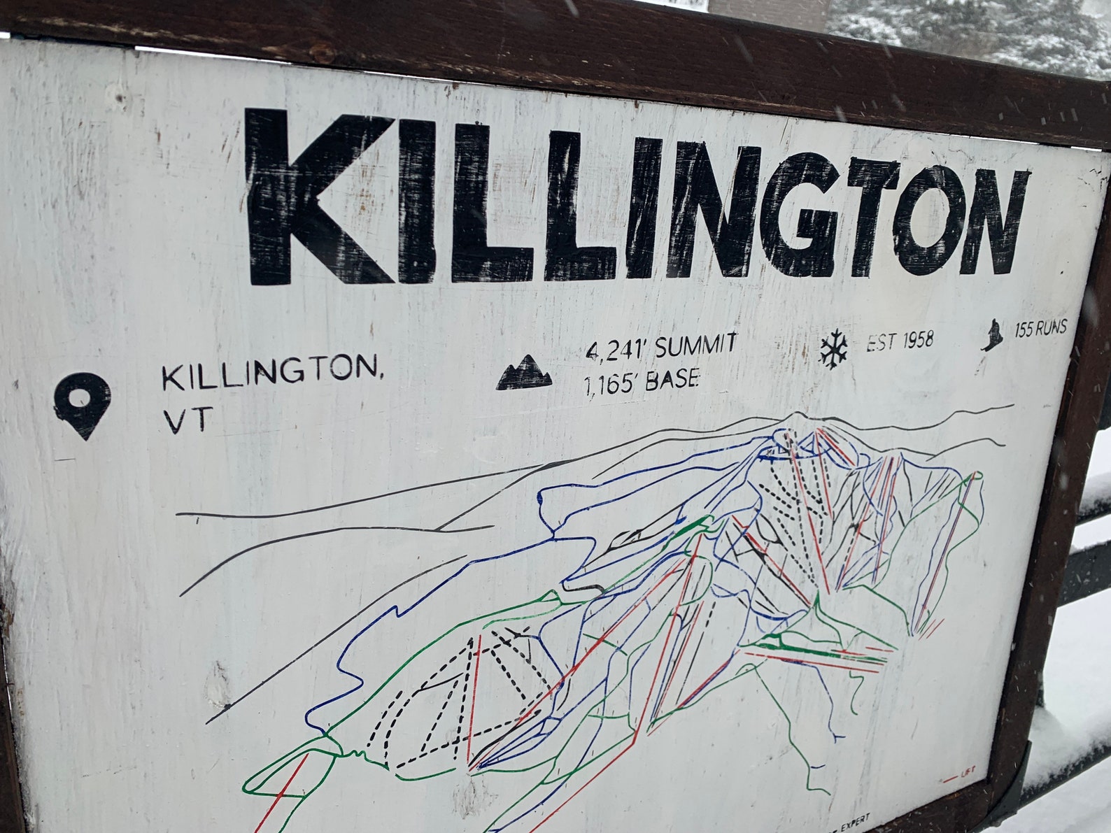 Ski Trail Map Killington Ski Resort Custom Wood Sign Rustic | Etsy