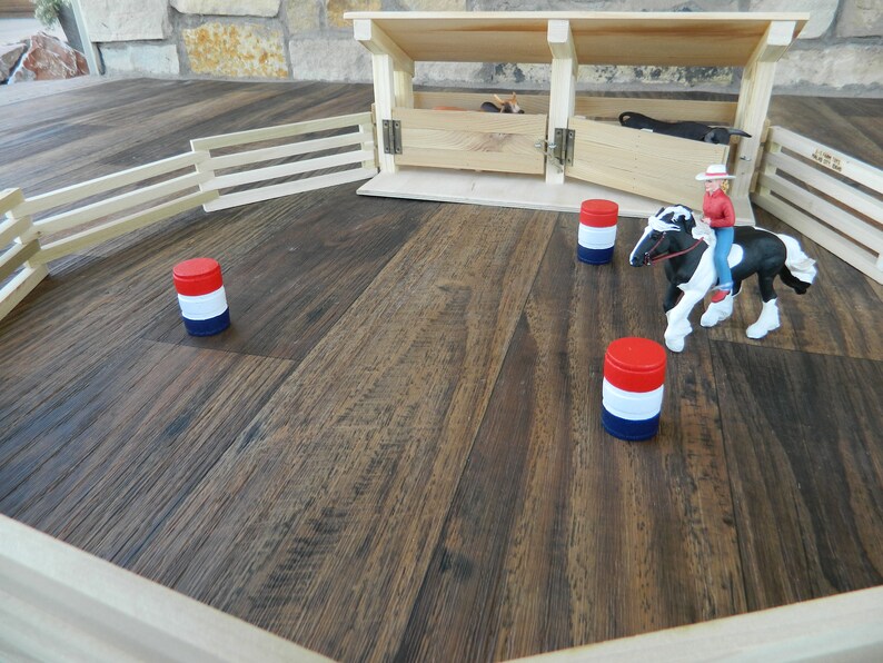 Toy Rodeo Arena with Chutes and Racing Barrels | Etsy