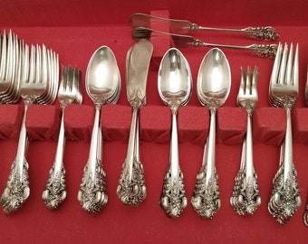 Wallace "GRANDE BAROQUE" Sterling Silver Flatware Set - 81 pcs.