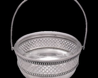 Continental Silver Pierced Bridal Basket / Bowl
