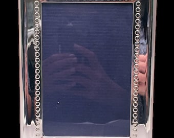 Del Conte Sterling Silver Picture Frame With Polka Dot Pattern