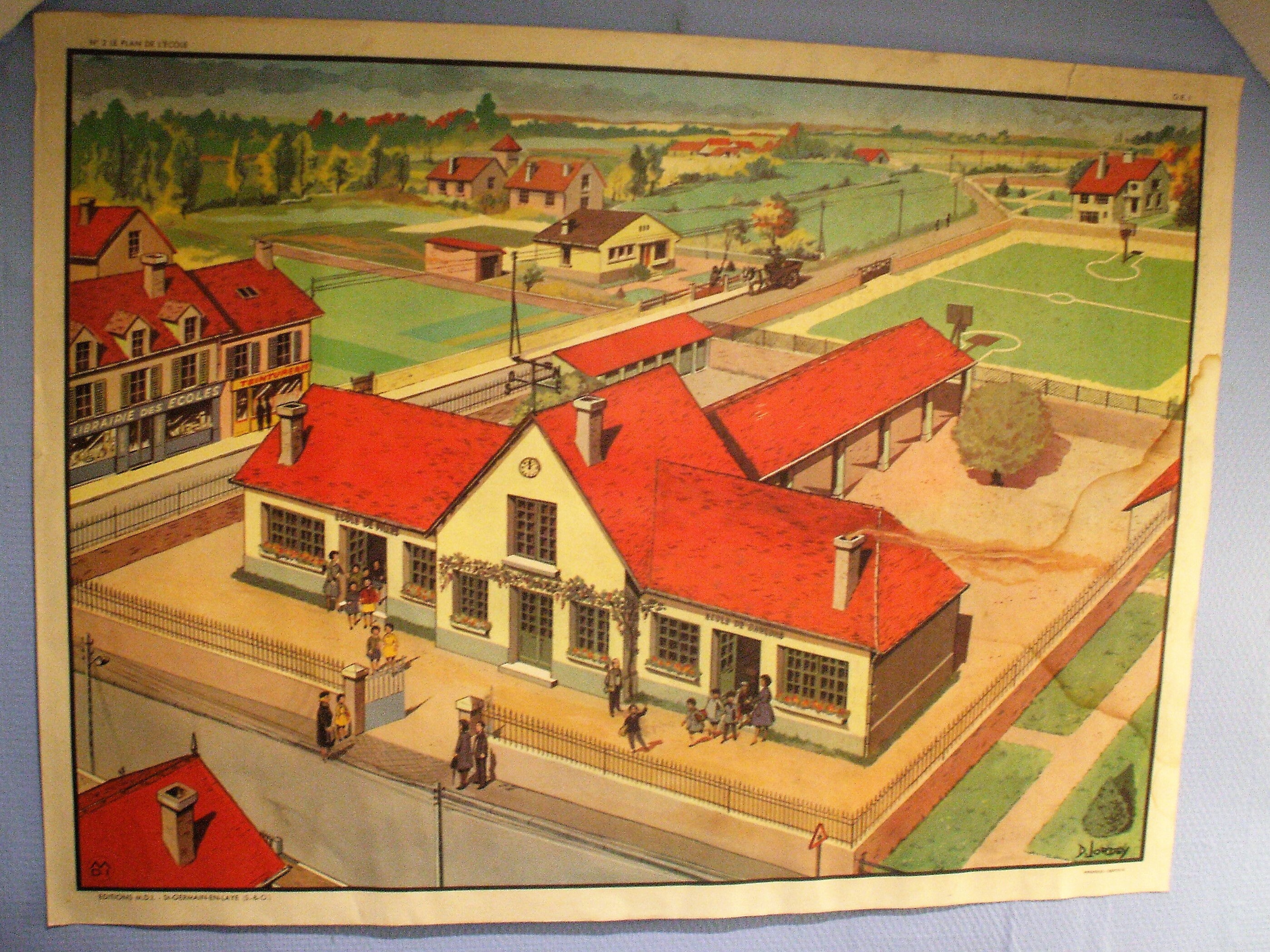 Affiche Scolaire Le Plan de L'école /Les Points Carinaux