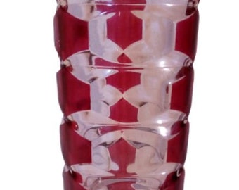 Triangular glass vase "Art Deco"