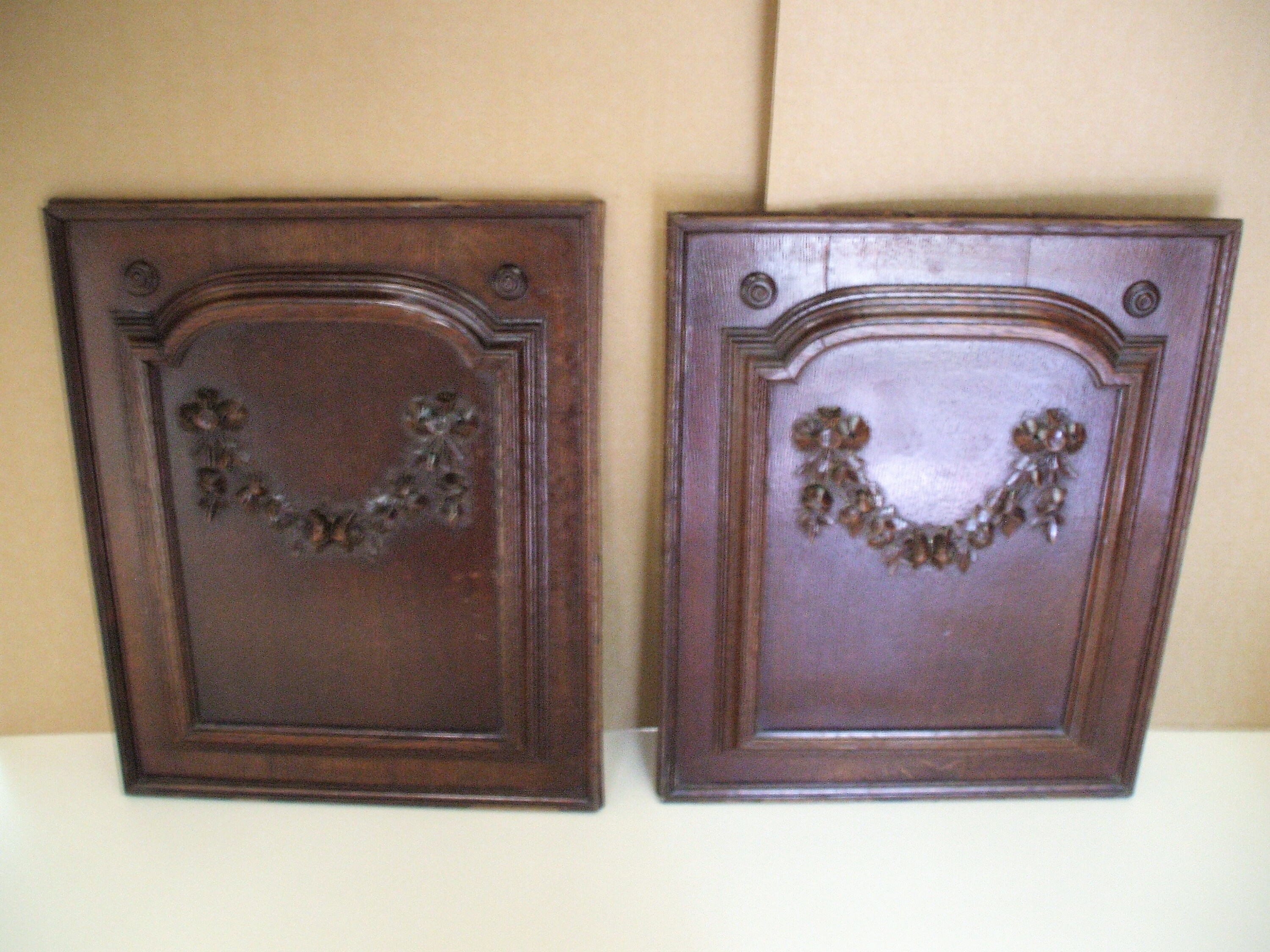 Duo de Panneaux Bois Sculpté Idéal Pour Relooking 