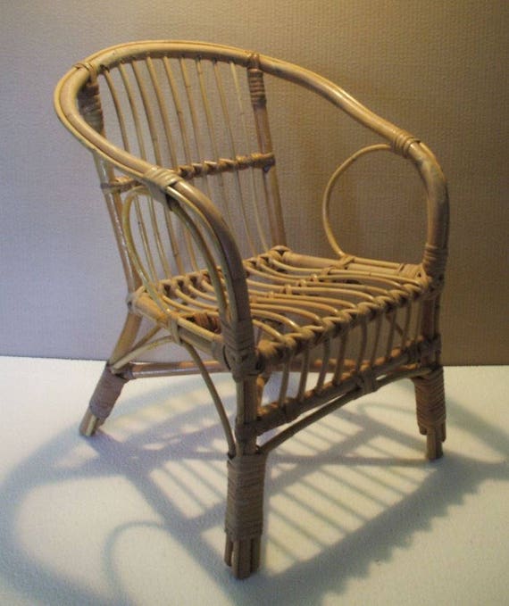 From The 60s 70s Rattan Chair Child Etsy