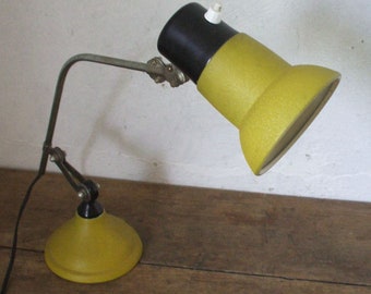 Articulated desk lamp / Mint green/yellow "50 's/60"