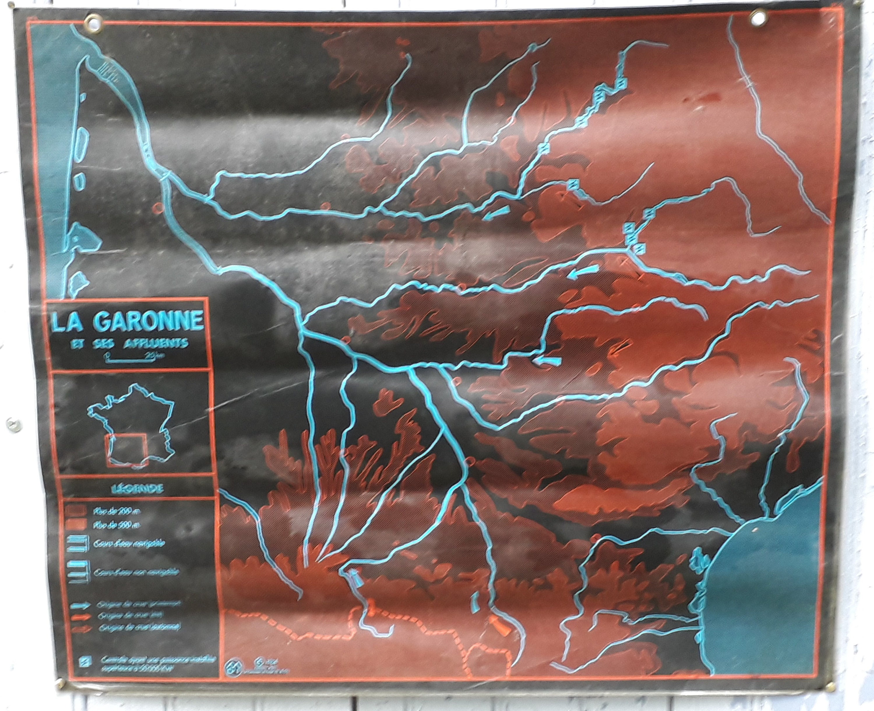 Affiche Scolaire Mdi 1964 La Garonne/Loire