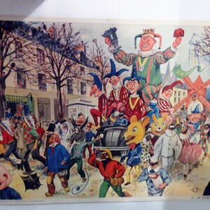 Cartel escolar carnaval ruiseñor / en el sastre