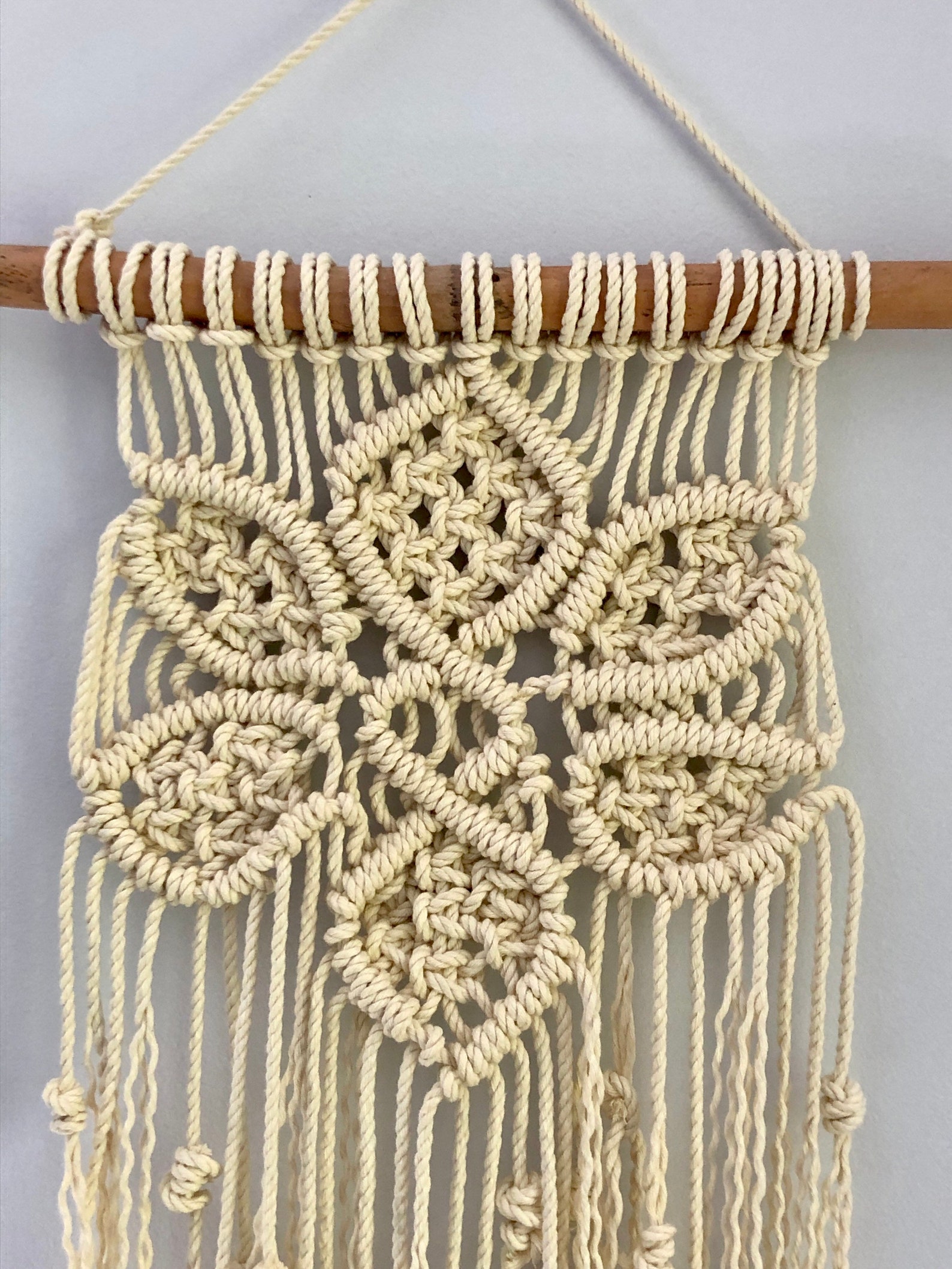 Macrame flower wall hanging medium macrame macrame wall art Etsy