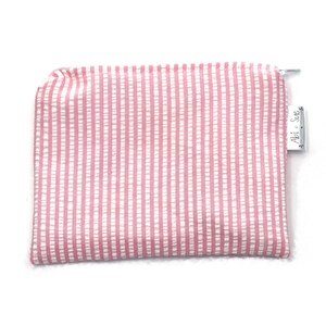 Pink Pinstripe - Reusable snack bags, zero waste bag, reusable sandwich bags, snack bag zipper, reusable , teacher appreciation gift