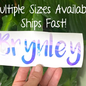 Holographic Name Decal, personalized gifts for her, water bottle stickers, tumbler personalized, vinyl name decal, personalized teacher gift