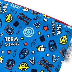 Team Avengers - Reusable snack bag, reusable sandwich bag, reusable , zipper snack bag, Avenger birthday party, avengers gift