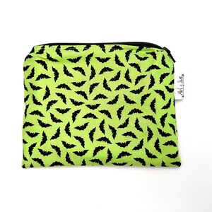 Green Bats - Reusable snack bags, reusable sandwich bags, reusable , zipper snack bag, halloween bag, gift for kids