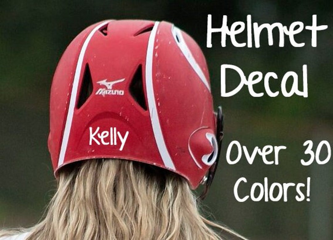 Helmet Decal, Softball Helmet, Baseball Helmet, Hockey Helmet, Vinyl Name Decal, Softball