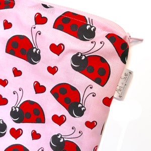 Love Bugs - Reusable snack bags, reusable sandwich bags,  kids, zipper snack bag, reusable , ladybug gift,lady bug bag