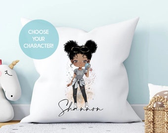 Personalised Character Name Cushion, Doll, Pillow, Gift, Nursery Decor, Boy Girl, Any Name, Birthday Stocking Filler Secret Santa Room Decor