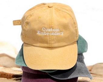 Personalised Embroidered Hat, Unisex Cap, Custom Text, For Him Her, Your Name,Dad Cap, Baseball Cap, Vintage, Grandad, Fathers Day, Present