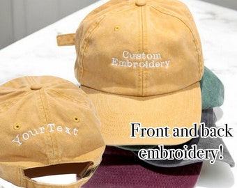 Personalised Embroidered Hat, Unisex Cap, Custom Text, For Him Her, Your Name,Dad Cap, Baseball Cap, Vintage, Grandad, Fathers Day, Present