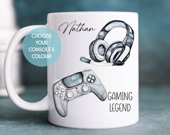 Personalised Gaming Mug, Gamer Tag, Hot Chocolate, Coffee, Secret Santa Gift, Christmas Eve Box Stuffer Stocking Filler Boy girl Teen