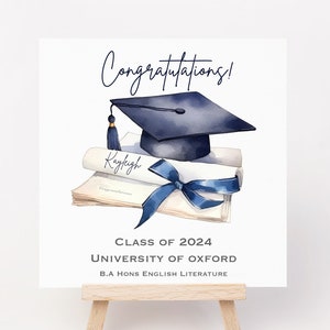 Personalisierte Abschlusskarte, Universität, College, Feier, Glückwünsche, für ihn, für sie, Geschenk, Schriftrolle, Mütze, Kleid, Abschluss