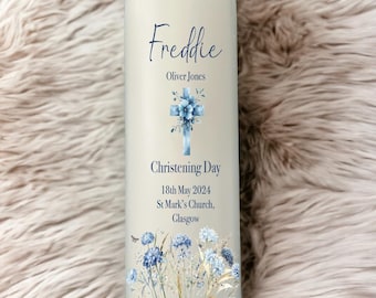 Vela de bautizo personalizada, recuerdo del día del nombre, regalo unisex para niño y niña, inicial, regalo para bebé, padrinos, regalo personalizado