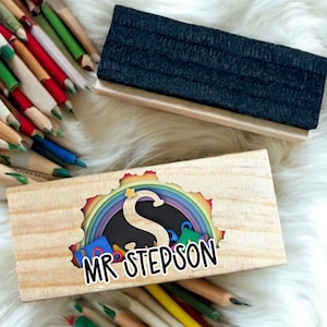 Gomme à effacer personnalisée, caoutchouc, cadeau pour enseignant, tableau blanc, tableau noir, tableau noir. Merci, cadeau de fin d'année. Meilleur professeur. Chambre d'enfant