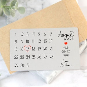 Fecha personalizada Tarjeta de billetera de aluminio, plata, 10º aniversario, nuevo recuerdo de tarjeta de memoria fotográfica de papá, San Valentín, Día de las madres o del padre