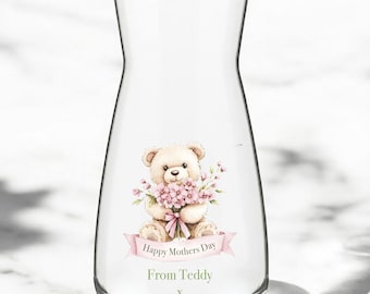 Personalised Vase Mothers Day Gift for Mum, Nan, Granny, Etc. Bridesmaid Gift, Your Text  Birthday wedding Anniversary Gift Floral Present