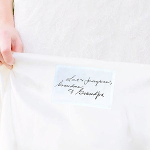 Personalised Handwriting Wedding Patch, Wedding Dress Sew In Iron On. Something Blue, Customised Gift, Keepsake Bride Groom Hen Bridesmaid