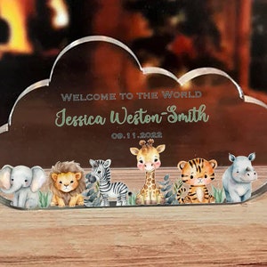 Nuevo regalo personalizado para bebé, placa de nube acrílica, baby shower, decoración de guardería, niña recién nacida, niño, relleno de medias, regalo de bautizo, bautismoq