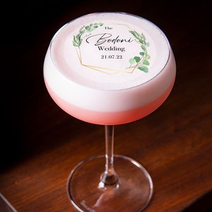 Topper per cocktail commestibili personalizzati, segnaposto per bomboniere Mr & Mrs, addio al nubilato, addio al nubilato, Miss to Mrs, carta wafer, regalo
