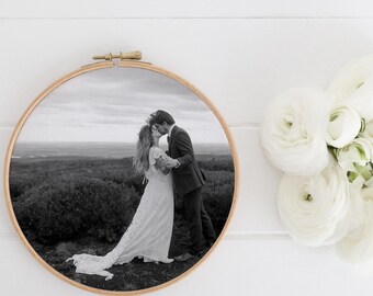 Bastidor de bordado personalizado, su foto, regalo impreso, relleno de medias, amigo invisible, regalo de boda o cumpleaños, aniversario, para colgar en la pared