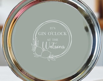 Personalised Engraved Serving Drinks Tray, Gin Lover, Wine, Food Drink, Stocking, Mum Dad Grandparent Gift, Host Present, Home Bar, Cocktail