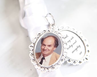 Personalised Wedding Bouquet Charm, Memorial, Photo, Remembrance Wedding Flower, Gift, Keepsake, Bridal Charm, Something Blue, Poem
