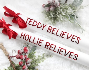 Personalised Christmas Glow Stick, Christmas Eve Box Filler, Believe Bell, Foam Light Up Stick, Stocking Filler, Your Name, Santa, Kids