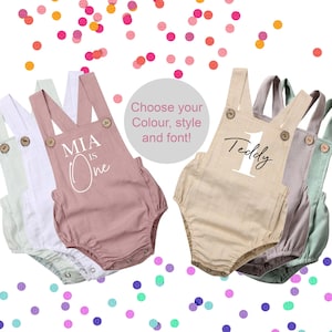 Mono personalizado, traje de primer cumpleaños, traje de fiesta, peto, regalo para recién nacido, chaleco, vestido de verano para la primera Navidad, sesión de fotos