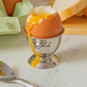Personalised Engraved Egg cup, Breakfast, Easter, Gift, Easter Egg Alternative, Customised, Stainless Steel Bunny, Stocking Filler Dippy Egg