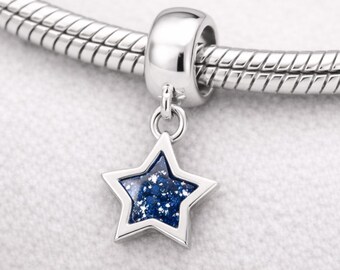 Personalised Ashes Charm, Memorial Remains Urn, Pet Ashes, Gift Keepsake Jewellery Sterling Silver Loving Memory, European Compatible, Star