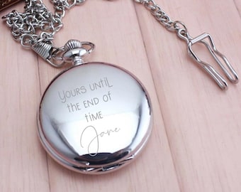 Personalised Pocket Watch, Groom Wedding Gift, Keepsake, Best Man Gift, Father Of The Bride, Groomsman, Stocking Filler, Gift For Dad, Etc