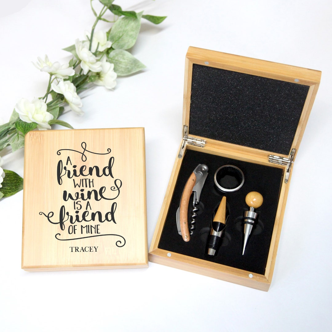 Personalised Wine Sommelier Set Kit Bridesmaid Gift Wedding Etsy