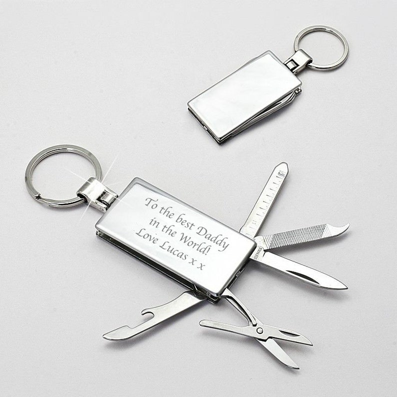 Personalised Engraved Multi Tool Keyring Groomsman Best Man Etsy