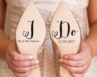 Personalised Wedding Shoe Vinyl Sticker Decal With Name & Date Decorations Bridal shoe Bridesmaid I Do Etc