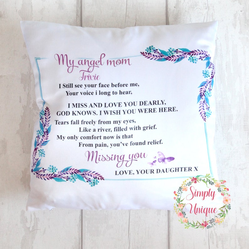 Personalised in Loving Memory Mum Cushion Missing You Etsy UK Personalised in Loving Memory Mum Cushion Missing You Etsy UK
